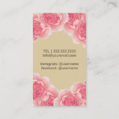 Haarstühle Antique Schere Creme & Pink Blütencreme Visitenkarte (Rückseite)