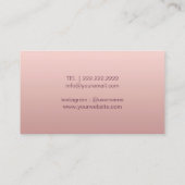 Haarstühle Antique Schere Rose Gold Damask Visitenkarte (Rückseite)