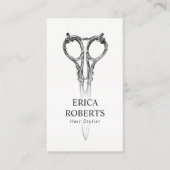 Haarstühle Antique Schere & Rose Schönheitssalon Visitenkarte (Vorderseite)