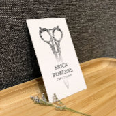 Haarstühle Antique Schere & Rose Schönheitssalon Visitenkarte