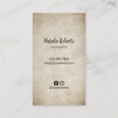 Haarstühle Antique Schere & Schmetterling Vintag Visitenkarte (Rückseite)