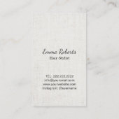 Haarstühle Antiquitätenschere Vintage Blume Visitenkarte (Rückseite)