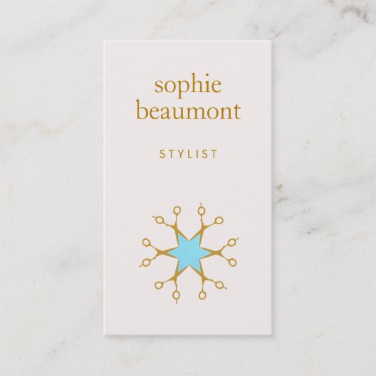 Haarstühle, Friseursalon, Scheren Logo 2 Visitenkarte (Vorderseite)