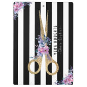 Haarstühle Glitzer Schere Streifen Blume Klemmbrett (Rückseite)