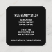 Haarstühle mit Logo Lila Ombre Salon Quadratische Visitenkarte (Rückseite)