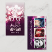 Haarstühle Rosa Glitzer Sparkone Fotos Visitenkarte (Vorne/Hinten)