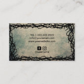 Haarstühle Schwarze Schere Vintag Thorn Gerahmt Visitenkarte (Rückseite)