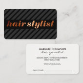 Haarstühle Streifen Terminkarte (Vorne/Hinten)