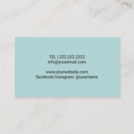 Haarstühle Vintage Schere & Haartrockner Aquamarin Visitenkarte (Rückseite)