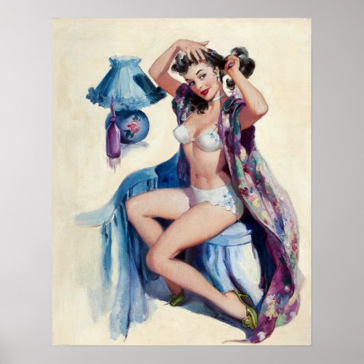 Haarstyling-Button auf Poster (Vorne)