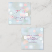 ・ Haarstylist bokeh Quadratische Visitenkarte (Vorne/Hinten)