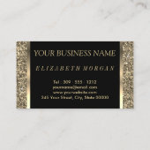 Haarstylist - Gold Glitzer und Diamanten Visitenkarte (Rückseite)