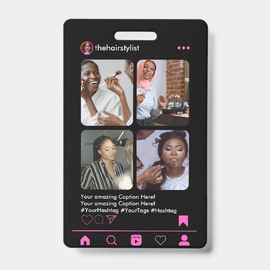 Haarstylist Instagram QR CODE Ausweis (Vorderseite)