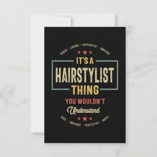 Haarstylist Job Titel Männer Frauen Geschenk RSVP Karte (Vorderseite)