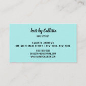 Haarstylist Minze Silver Glitzer Typografie Visitenkarte (Rückseite)