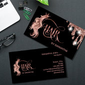 Haarstylist Rose Goldtypografie Haarverlängerung Visitenkarte