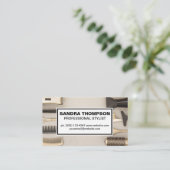 Haarstylist Salon Tools Visitenkarte (Stehend Vorderseite)