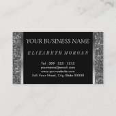 Haarstylist - Silberner Glitzer und Diamanten Visitenkarte (Rückseite)