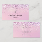 Haarstylist simuliert rosa Glitzer Visitenkarte (Vorne/Hinten)