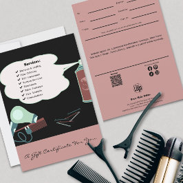 Haarstylist Tools Pink Black Gift Certificate