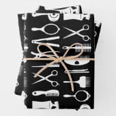 Haarstylist-Werkzeuge, die Papierblätter umhüllen Geschenkpapier Set (Beispiel)