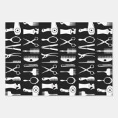 Haarstylist-Werkzeuge, die Papierblätter umhüllen Geschenkpapier Set (Vorderseite)