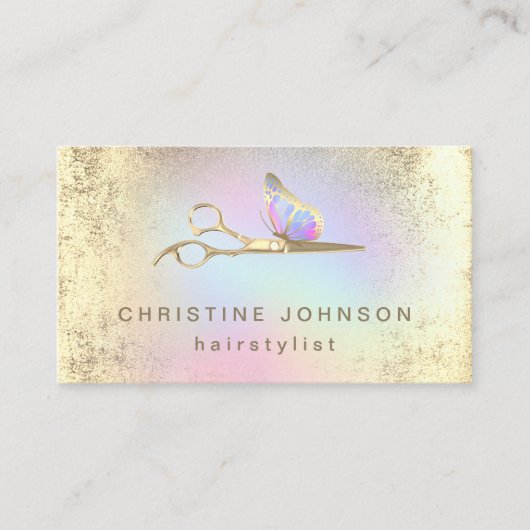 Haarstylisten IMITATE Goldfolienschere Visitenkarte (Vorderseite)