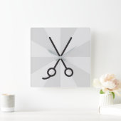 Haarstylistenschere Quadratische Wanduhr (Zuhause)