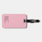 Haarstylistin beruflich schlicht-rosa Feminin Gepäckanhänger (Rückseite horizontal)