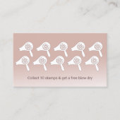 Haarstylistin Blow Dry Bar Blush Rose Loyalität Treuekarte (Vorderseite)