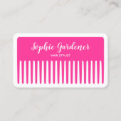 Haarstylistin - Comb - #FF3399 (Hot Pink) Visitenkarte (Vorderseite)