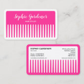 Haarstylistin - Comb - #FF3399 (Hot Pink) Visitenkarte (Vorne/Hinten)
