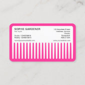 Haarstylistin - Comb - #FF3399 (Hot Pink) Visitenkarte (Rückseite)
