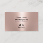 Haarstylistin Elegante Rose Goldene Schere & Blume Visitenkarte (Rückseite)