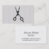 Haarstylistin Elegante Spitzen Schwarze Schere Sch Visitenkarte (Vorne/Hinten)