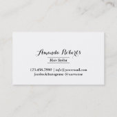 Haarstylistin Elegante Spitzen Schwarze Schere Sch Visitenkarte (Rückseite)