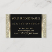 Haarstylistin - Elfenbein Glitzer und Diamanten Visitenkarte (Rückseite)