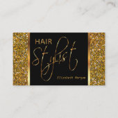 Haarstylistin im Gold-Glitzer Visitenkarte (Vorderseite)