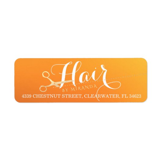 Haarstylistin Makeup Salon Chic Orange Gold Schere (Vorne)