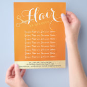 Haarstylistin Makeup Salon Chic Orange Gold Schere Flyer (Hand)