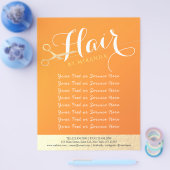 Haarstylistin Makeup Salon Chic Orange Gold Schere Flyer (Einzeln)
