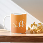 Haarstylistin Makeup Salon Chic Orange Gold Schere Kaffeetasse
