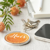 Haarstylistin Makeup Salon Chic Orange Gold Schere Schlüsselanhänger (Seite)