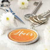 Haarstylistin Makeup Salon Chic Orange Gold Schere Schlüsselanhänger