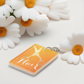 Haarstylistin Makeup Salon Chic Orange Gold Schere Schlüsselanhänger