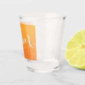 Haarstylistin Makeup Salon Chic Orange Gold Schere Schnapsglas (Rechts)