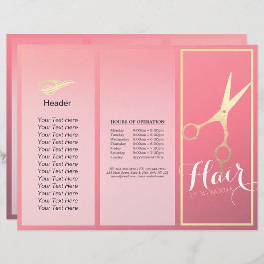 Haarstylistin Makeup Salon Gold Scheren Tri-Falten (Vorne/Hinten)