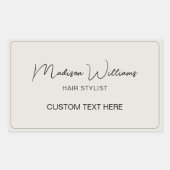 Haarstylistin modern neutral rechteckiger aufkleber (Vorderseite)