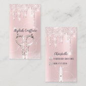 Haarstylistin Pinky Tropfens Glitzer Coiffure Sche Visitenkarte (Vorne/Hinten)