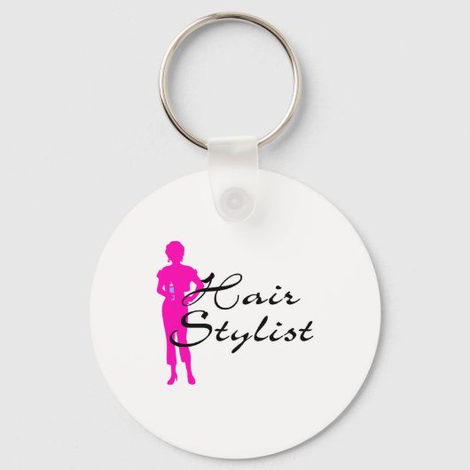 Haarstylistin (rosa) schlüsselanhänger (Vorderseite)